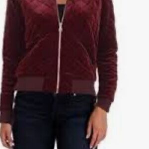 Quilted maroon zip up LAUREN RL bomber jacket